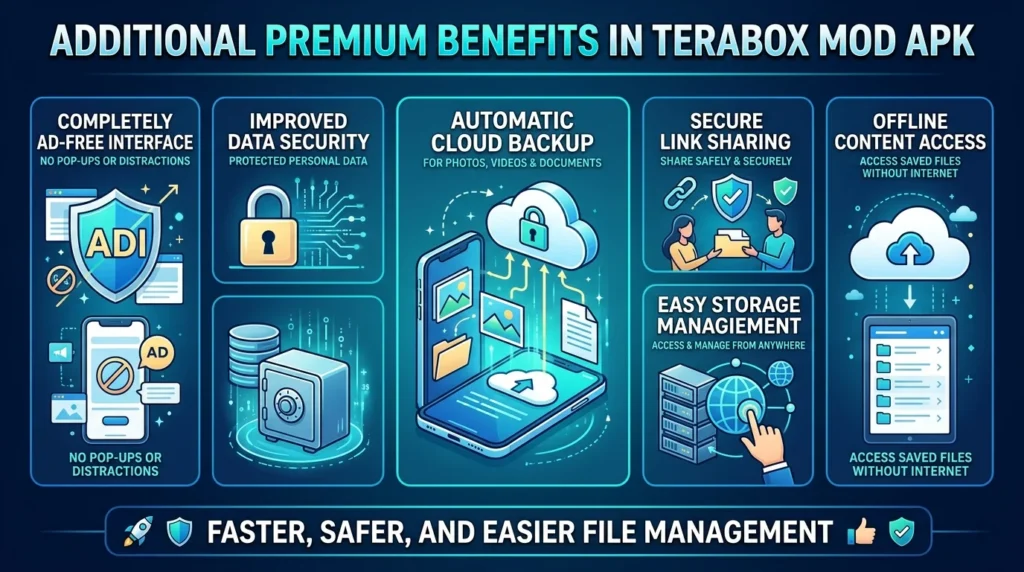 Additional Premium Benefits in Terabox MOD APK